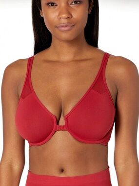 Wacoal 65124 Racerback Underwire Front Closure T Back Soft Mesh Insert Bra Red